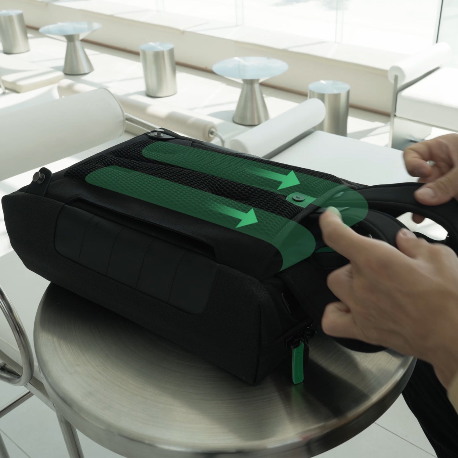 Authenticator Backpack Size ComPack | Biometric 6-in-1 Anti-Theft Backpack